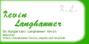 kevin langhammer business card